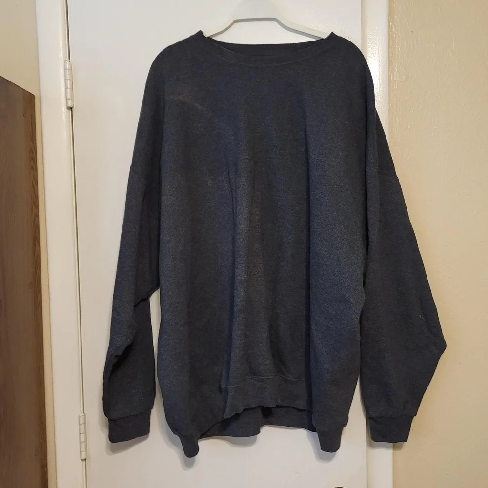 Athletic Works Men's Charcoal Crewneck Sweater - Picture 2 of 8